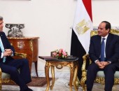 الرئيس المصري عبدالفتاح السيسي يستقبل  جون كيري وزير الخارجية الأمريكي
