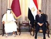 السيد الرئيس عبد الفتاح السيسي يلتقي في العاصمة العراقية بغداد، مع الامير تميم بن حمد آل ثاني، أمير دولة قطر.