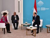 السيد الرئيس عبد الفتاح السيسي يلتقى في دبي مع السيدة كريستالينا جورجييفا، المدير العام لصندوق النقد الدولي.