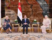 السيد الرئيس عبد الفتاح السيسي والسيدة قرينته انتصار السيسي يستقبلان السيدة چِل بايدن قرينة رئيس الولايات المتحدة التي تقوم بزيارة لمصر لمدة يومين