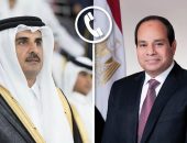 السيد الرئيس عبد الفتاح السيسي يجري اتصالاً هاتفياً مع الشيخ تميم بن حمد آل ثاني، أمير دولة قطر