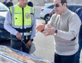 السيد الرئيس عبد الفتاح السيسي يتفقد أمس الجمعة مشروعات المحاور والطرق بمحافظة الجيزة