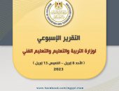 التقرير الأسبوعي لوزارة التربية والتعليم والتعليم الفني (الأحد ٩ إبريل – الخميس ١٣ إبريل)