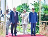 السيد الرئيس عبد الفتاح السيسي يستقبل بمطار القاهرة الدولي، الرئيس محمد ولد الغَزْواني، رئيس الجمهورية الإسلامية الموريتانية، في مستهل زيارته لمصر التي تمتد لثلاثة أيام،