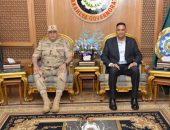 -محافظ الدقهلية يستقبل مدير جهاز الخدمات العامه للقوات المسلحه ومساعدي مدير الجهاز في اطار زيارتهم للمحافظة..