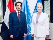 بسام راضي يبحث جهود الإغاثة الإنسانية فى غزة مع مديرة برنامج الغذاء العالمى