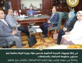 محافظ بني سويف ورئيس جهاز تنظيم ادارة المخلفات يناقشان سبل تعظيم أوجه التعاون رفع كفاءة منظومة المخلفات على مستوى المحافظة