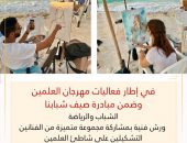 الشباب والرياضة : ورش فنية بمشاركة مجموعة متميزة من الفنانين التشكيلين على شاطئ العلمين