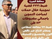 محافظ الجيزة: ضبط ٢٢٢١ قضية تموينية بإجمالى ٥٣ طن مضبوطات خلال حملات لمباحث التموين