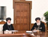 قداسة البابا يستقبل نيافة الأنبا أقلاديوس