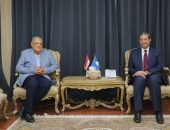 محافظ دمياط يستقبل المهندس إبراهيم محلب فى إطار زيارته للمحافظة