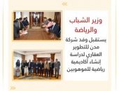 وزير الشباب والرياضة يستقبل وفد شركة مدن للتطوير العقاري لدراسة إنشاء أكاديمية رياضية للموهوبين