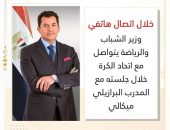 وزير الشباب والرياضة يتواصل مع اتحاد الكرة خلال جلسته مع المدرب البرازيلي ميكالي