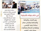 وزير الشباب والرياضة والمحافظ يفتتحان حمام سباحة نصف أوليمبي .. ويتفقدان أنشطة وفعاليات بمركز شباب أبوكبير