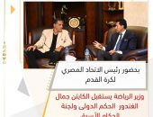 وزير الرياضة يستقبل الكابتن جمال الغندور  الحكم الدولى ولجنة الحكام الأسبق