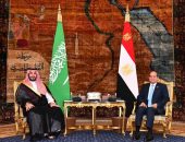 السيد الرئيس عبد الفتاح السيسي، يستقبل بمطار القاهرة الدولي، صاحب السمو الملكي الأمير محمد بن سلمان بن عبد العزيز آل سعود، ولي عهد المملكة العربية السعودية رئيس مجلس الوزراء