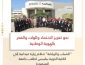 “الشباب والرياضة ” تنظم زيارة ميدانية إلي الكلية الجوية ببلبيس لطلاب جامعة المنصورة