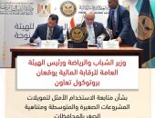 وزير الشباب والرياضة ورئيس الهيئة العامة للرقابة المالية يوقعان بروتوكول تعاون بشأن متابعة الاستخدام الأمثل لتمويلات المشروعات الصغيرة والمتوسطة ومتناهية الصغر بالمحافظات