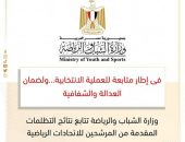 وزارة الشباب والرياضة تتابع نتائج التظلمات المقدمة من المرشحين للاتحادات الرياضية
