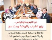 وزير الشباب والرياضة يبحث مع محافظ بورسعيد ورئيس لجنة الشباب والرياضة بمجلس النواب المشروعات الجاري تنفيذها بالمحافظة