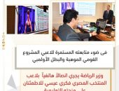 وزير الرياضة يجري اتصالاً هاتفياً  بلاعب المنتخب المصري فكري عيسي للاطمئنان على منحته التعليمية