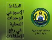 محافظ الإسماعيلية يتابع مجهودات الوحدات المحلية في رفع الإشغالات والتعديات على الطريق العام
