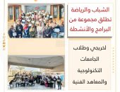 الشباب والرياضة تطلق مجموعة من البرامج والأنشطة لخريجي وطلاب الجامعات التكنولوجية والمعاهد الفنية