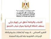 *الشباب والرياضة تُحقق فى إنهيار جزئي بسقف الصالة الرياضية بمركز شباب التجمع*