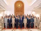 السيد الرئيس عبد الفتاح السيسى رئيس الجمهورية القائد الأعلى للقوات المسلحة، يجتمع بعدد من قادة القوات المسلحة والشرطة المدنية  والأجهزة الأمنية المختلفة بمقر القيادة الإستراتيجية بالعاصمة الإدارية الجديدة