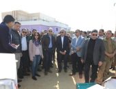 محافظ المنيا يستقبل وزراء التخطيط والزراعة والرى فى زيارة ميدانية لعدد من المشروعات التنموية بالمحافظة