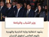 *وزير الشباب والرياضة يشهد احتفالية وزارة الخارجية والهجرة باليوم العالمى لحقوق الإنسان*