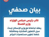 نائب رئيس مجلس الوزراء وزير الصحة يعقد اجتماعا مع وزير الإسكان لبحث سبل التعاون المشترك ومناقشة خطط تطوير مستعمرات الجزام