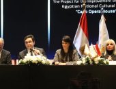 وزيرا الثقافة والتخطيط والتنمية الاقتصادية والتعاون الدولي والسفير الياباني يشهدون توقيع الاتفاق التنفيذي لمنحة مشروع تطوير دار الاوبرا المصرية