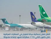 النقل تعلن إحصائية حركة الطيران في المطارات العراقية خلال كانون الثاني 2025 : مطاراتنا تشهد ارتفاعًا ملحوظًا في حركة الطيران.