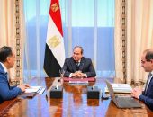 السيد الرئيس عبد الفتاح السيسي،يجتمع مع الدكتور مصطفى مدبولي رئيس مجلس الوزراء والسيد أحمد كجوك وزير المالية.