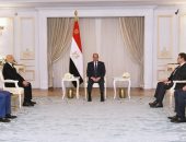 السيد الرئيس عبد الفتاح السيسي،يستقبل المستشار عقيلة صالح، رئيس مجلس النواب الليبي، وذلك بحضور السيد حميد الصافي، المستشار السياسي لرئيس مجلس النواب الليبي، والسيد اللواء حسن رشاد، رئيس المخابرات العامة.