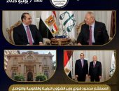 أبرز أنشطة وزارة الشئون النيابية والقانونية خلال أسبوع:المستشار محمود فوزي وزير الشئون النيابية والقانونية والتواصل السياسي يلتقي المستشار أسامة شلبي لتهنئته بتوليه رئاسة مجلس الدولة