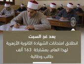 «163 ألف طالب وطالبة يؤدون امتحانات  الثانويةالأزهرية.. وانطلاق اختبارات القسم العلمي السبت المقبل»