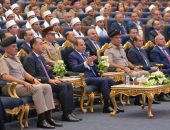 السيد الرئيس عبد الفتاح السيسي، يشهد حفل تخرج الدورة رقم (٣) لأئمة وزارة الأوقاف، “دفعة الإمام حسن العطار”، من الأكاديمية العسكرية المصرية، والذي أقيم بقاعة الصفوة بمقر القيادة الاستراتيجية بالعاصمة الجديدة.
