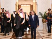 السيد الرئيس عبد الفتاح السيسي، يودّع صاحب السمو الملكي الأمير محمد بن سلمان بن عبد العزيز آل سعود، ولي عهد المملكة العربية السعودية ورئيس مجلس الوزراء، في مطار القاهرة الدولي