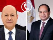 السيد الرئيس عبد الفتاح السيسي، يتلقى اتصالًا هاتفيًا من الدكتور رشاد العليمي، رئيس مجلس القيادة الرئاسي اليمني.