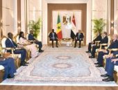 السيد الرئيس عبد الفتاح السيسي،يستقبل ، السيد باسيرو ديوماي فاي، رئيس جمهورية السنغال، وذلك على هامش أعمال الاجتماع التنسيقي الثامن لمنتصف العام للاتحاد الأفريقي بمدينة العلمين الجديدة.